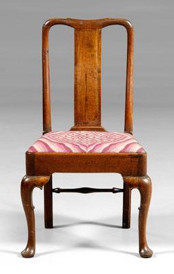 Appraisal: Queen Anne inlaid side chair mahogany with shaped crest and