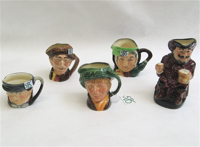 Appraisal: FIVE ROYAL DOULTON CHARACTER MUGS small size including Fallstaff D