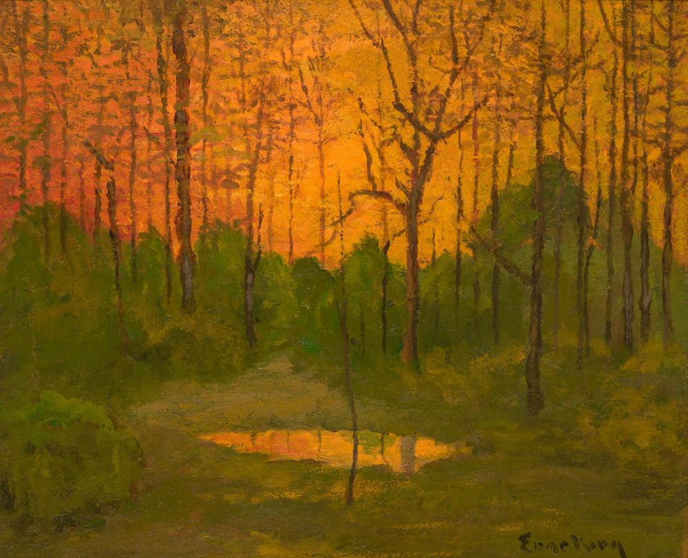 Appraisal: JOHN JOSEPH ENNEKING American - Sunset Reflections oil on board