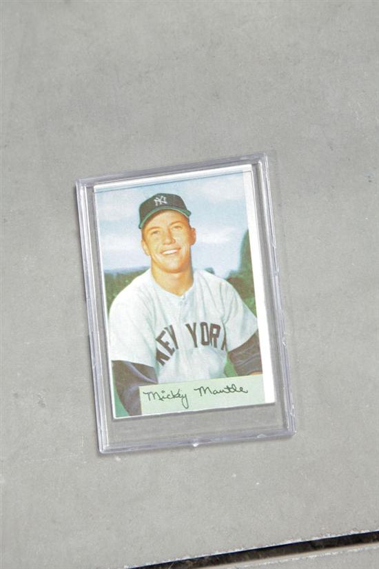 Appraisal: MICKEY MANTLE BASEBALL CARD Bowman IN plastic case In good