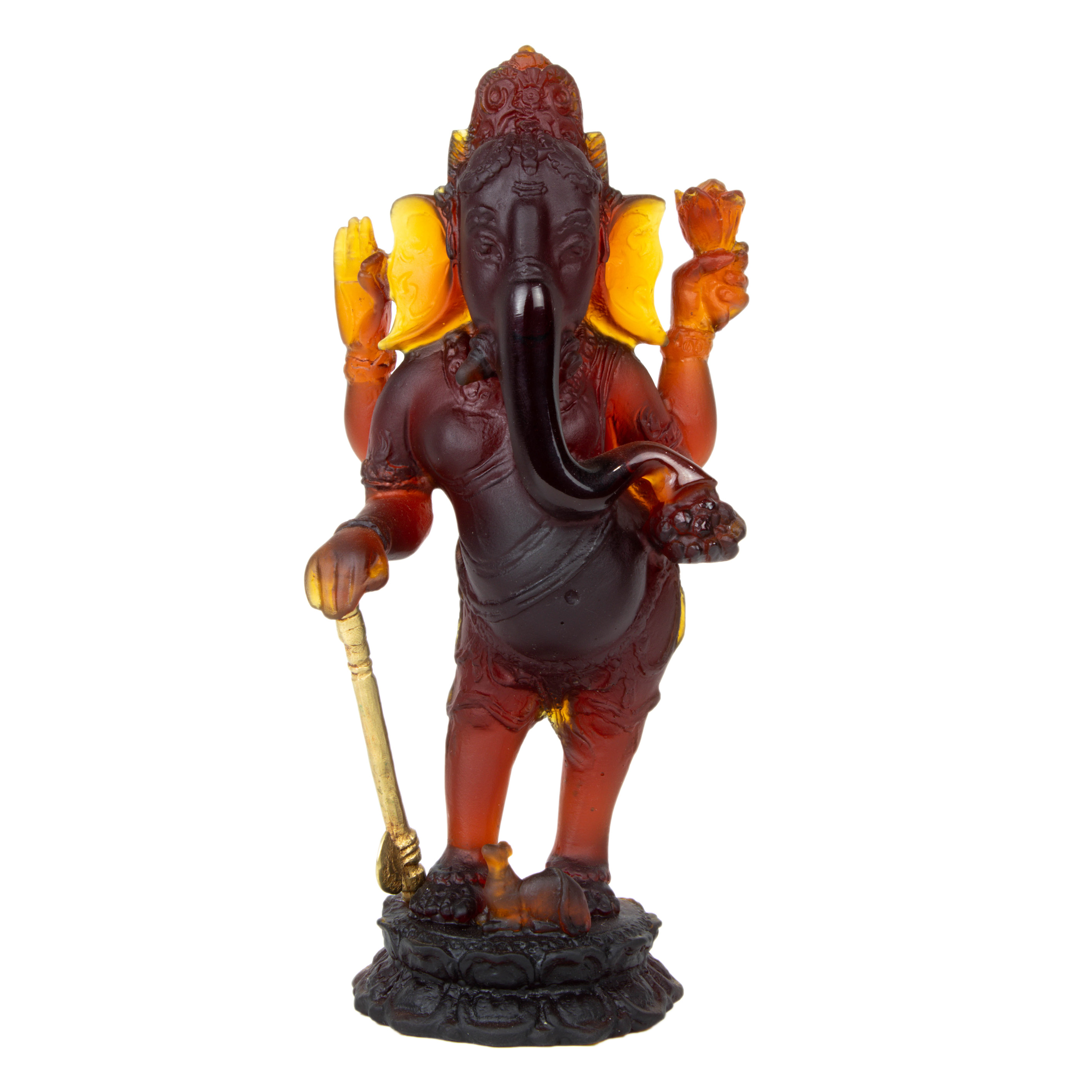 Appraisal: A DAUM PATE DE VERRE AND GILT BRONZE GANESHA FIGURE