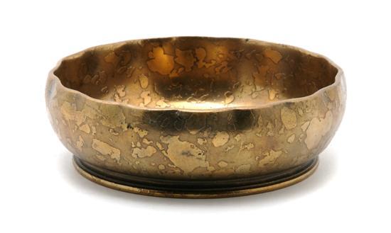 Appraisal: Tiffany Studios Gilt Bronze Ashtray having a wave edge and