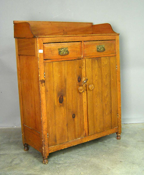 Appraisal: Pine jelly cupboard th c h w