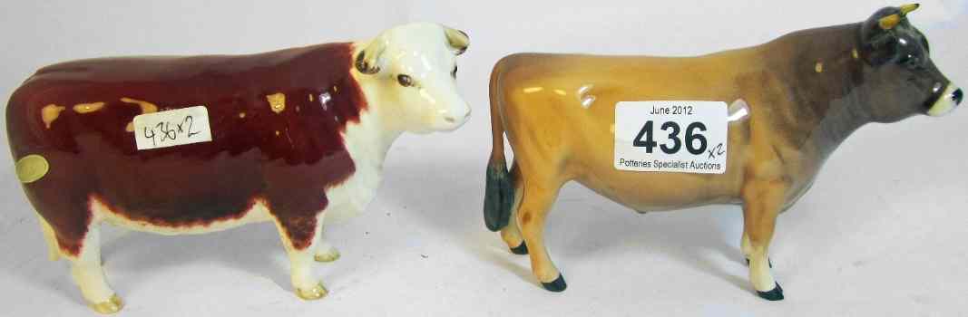 Appraisal: Beswick Jersey Bull and a Hereford Cow