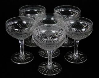 Appraisal: Set of Six th Century High Quality Cut Crystal Goblets