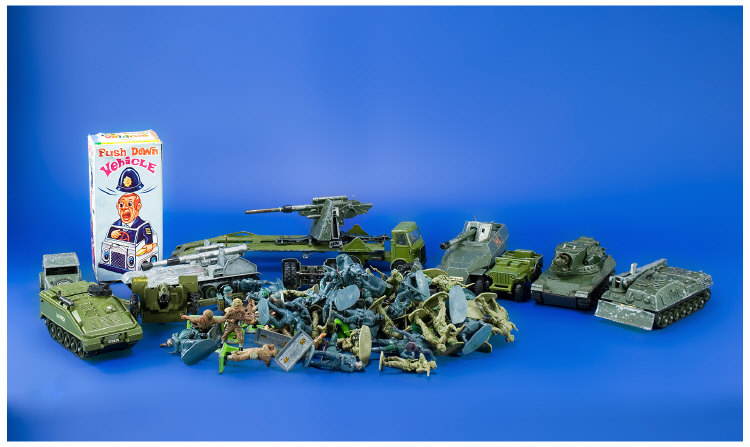 Appraisal: Collection Of Dinky Toys Comprising Mostly Tanks And Cannons Approx