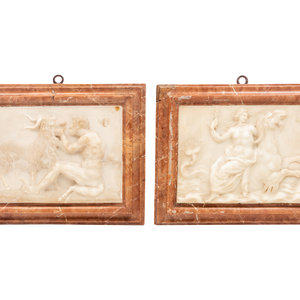 Appraisal: A Pair of Grand Tour Carved Marble and Alabaster Relief