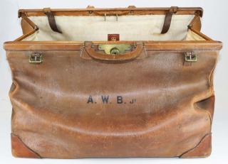 Appraisal: Large Leather Valise Case By Peal Co London With Initials