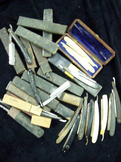 Appraisal: Sundry cut throat razors mainly cased