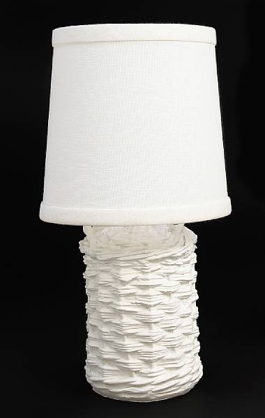 Appraisal: John Dickinson American - wicker lamp model 's white cast