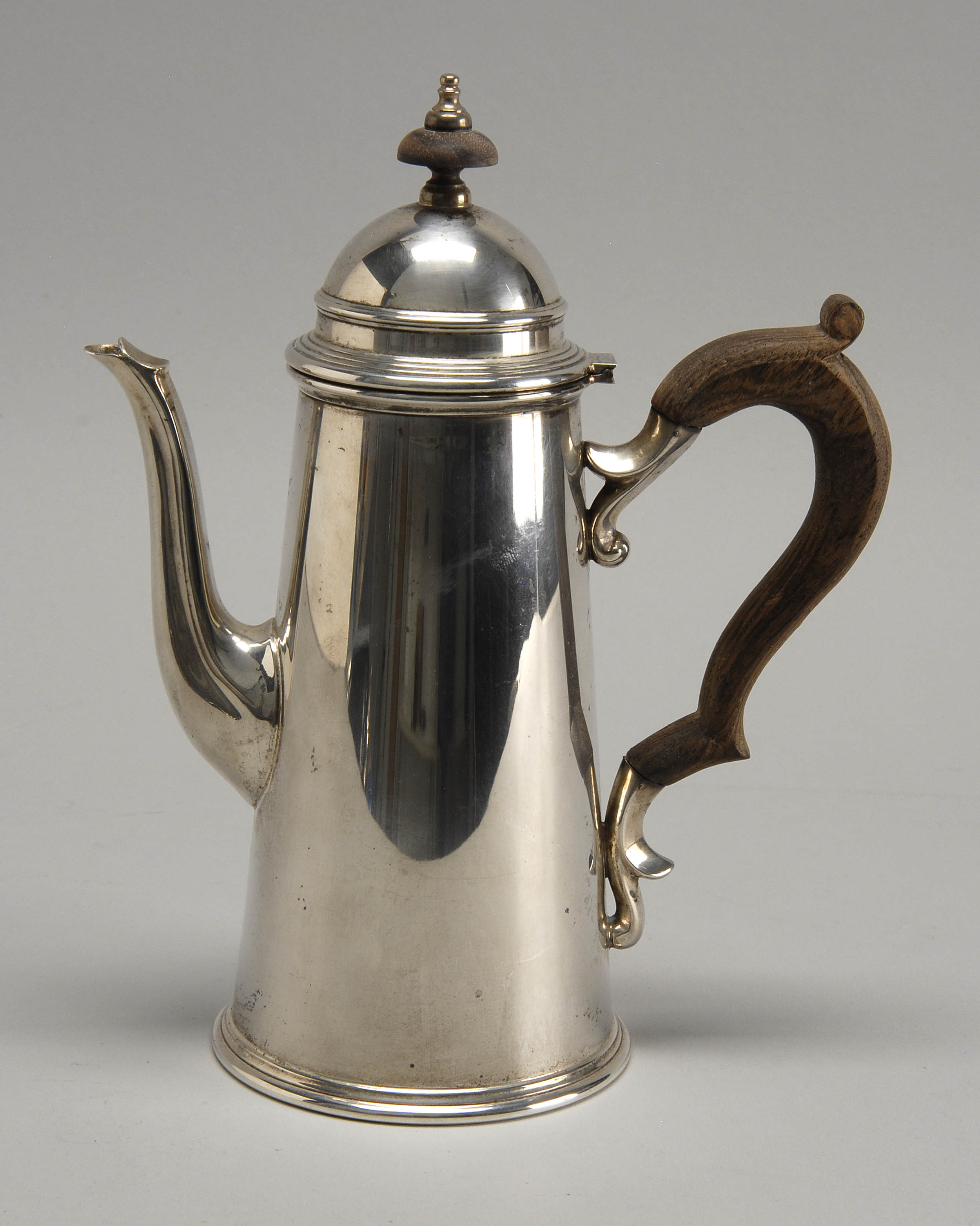 Appraisal: STERLING SILVER COFFEE POT BY REDLICH CO in lighthouse-form with