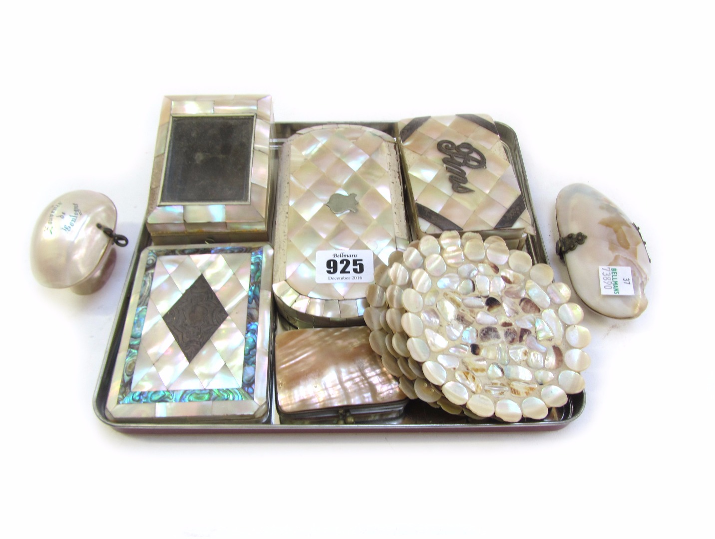 Appraisal: A Victorian mother-of-pearl cased sewing etui late th century together