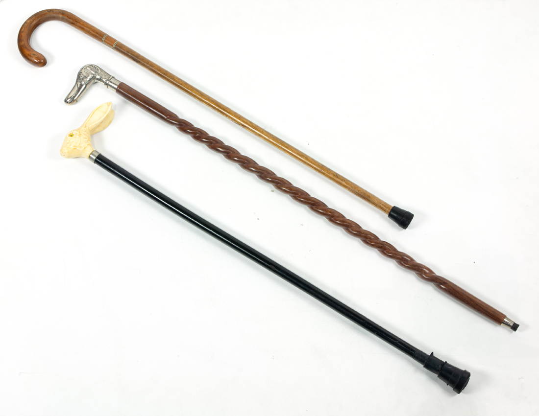 Appraisal: LOT OF CANES OR WALKING STICKS Lot of Canes or