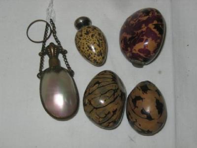 Appraisal: A FAUX EGG SCENT BOTTLE the ceramic brown speckled body