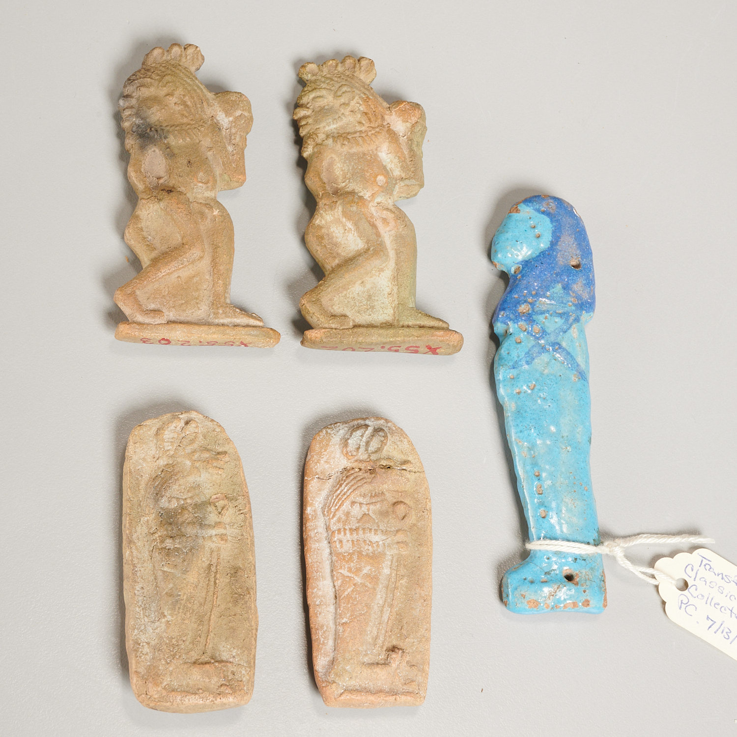 Appraisal: ANCIENT EGYPTIAN AMULETS EX-MUSEUM Possibly c BCE incl clay amulets