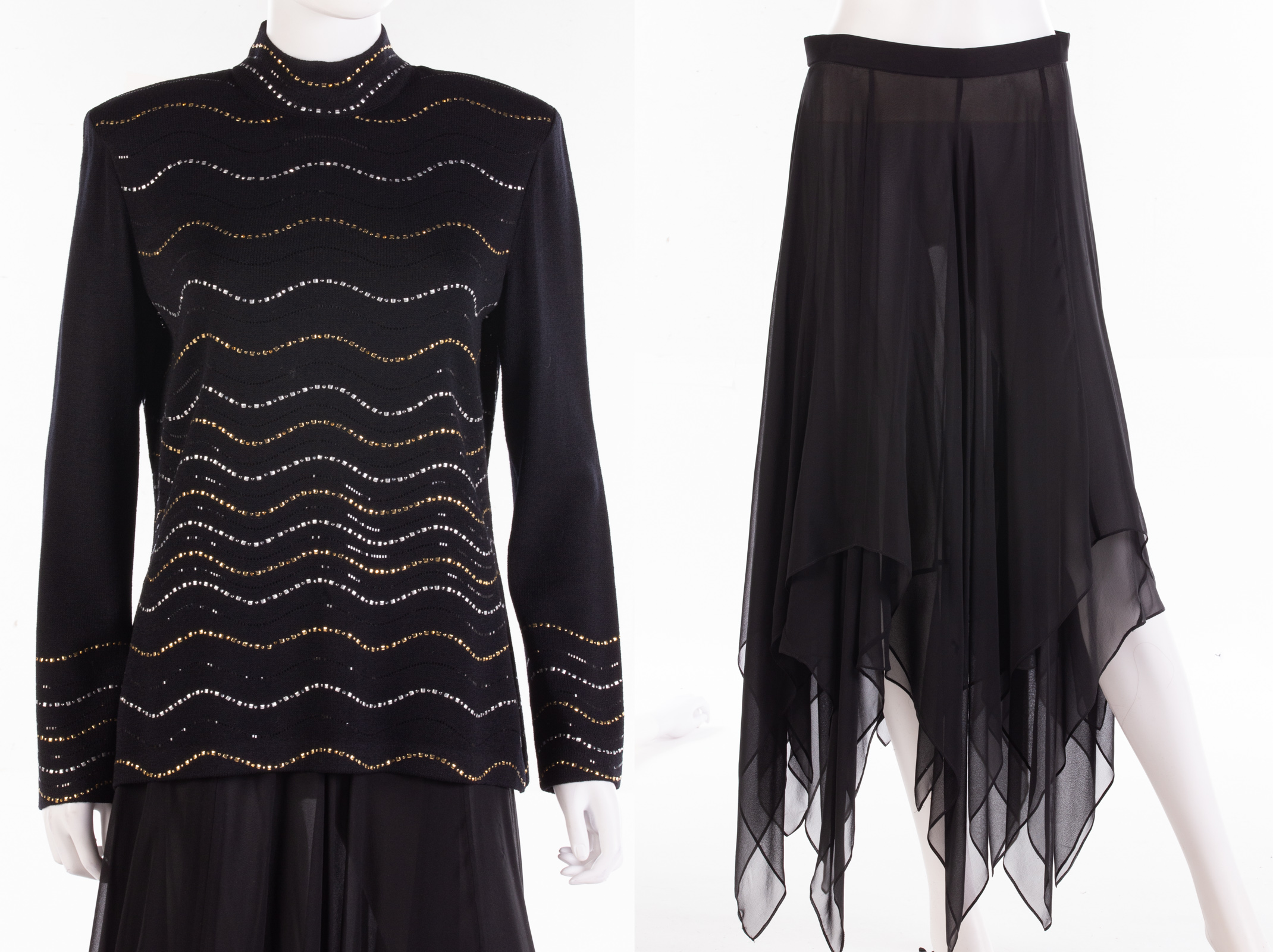 Appraisal: ST JOHN EVENING ENSEMBLE size including embellished sweater and chiffon