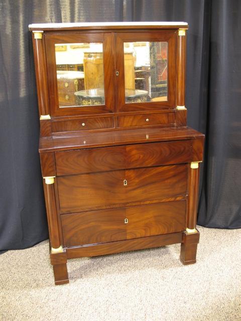 Appraisal: FRENCH EMPIRE ORMOULU AND MAHOGANY DESK Early th century with