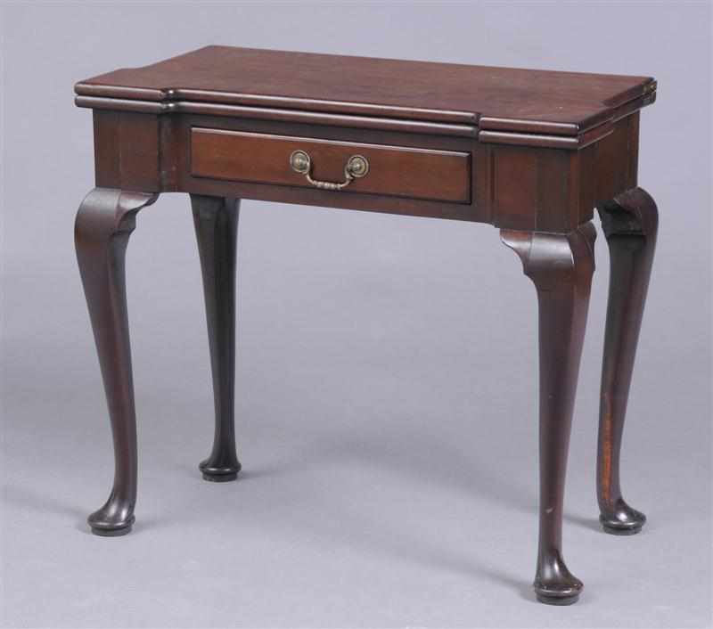 Appraisal: GEORGE II MAHOGANY GAMES TABLE The folding top with outset