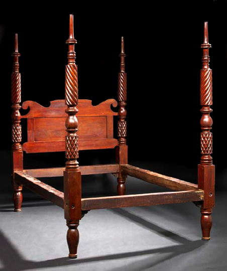 Appraisal: American Late Classical Cherrywood Tall-Post Bedstead in the Sheraton taste