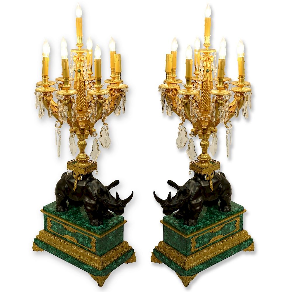 Appraisal: Magnificent Pair of Candelabra Pair of Magnificent Large Louis XVI