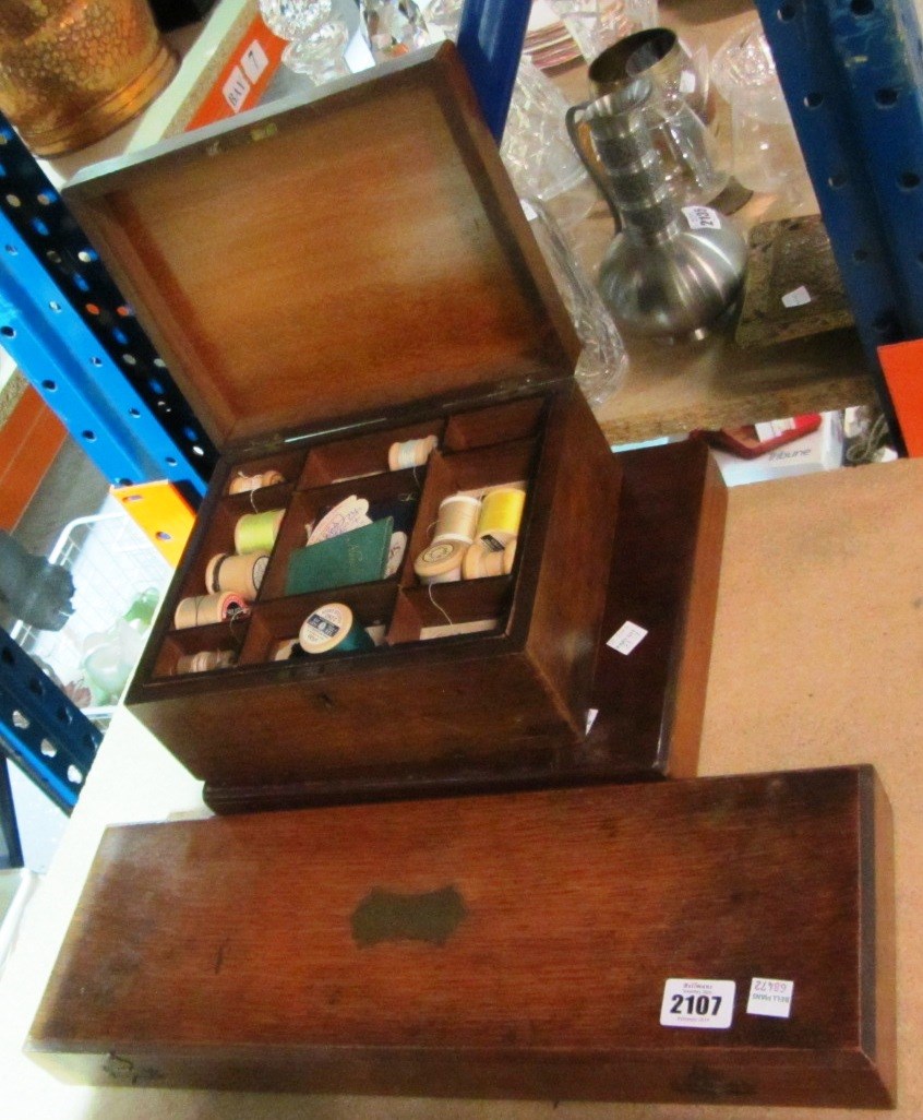 Appraisal: A group of three th century boxes including a mahogany