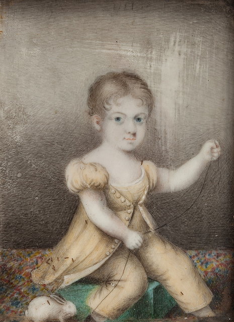 Appraisal: th Century English SchoolPortrait miniature of a child with a