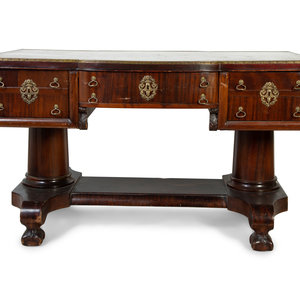 Appraisal: A Late Regency Style Mahogany Partner's Desk TH CENTURY with