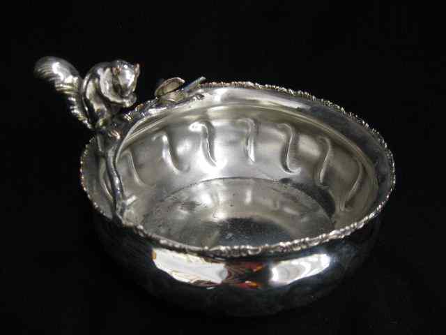 Appraisal: Victorian Silverplate Bowl with Squirrelon rim ''