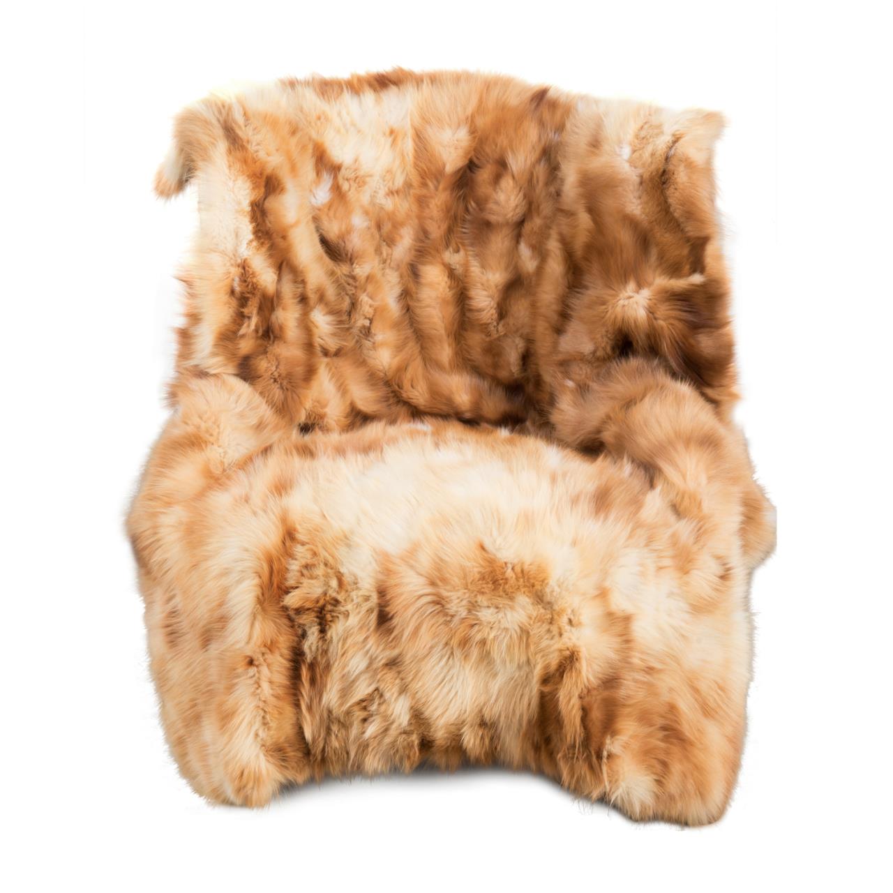 Appraisal: ADRIENNE LANDAU FOX FUR THROW BLANKET Adrienne Landau fox fur