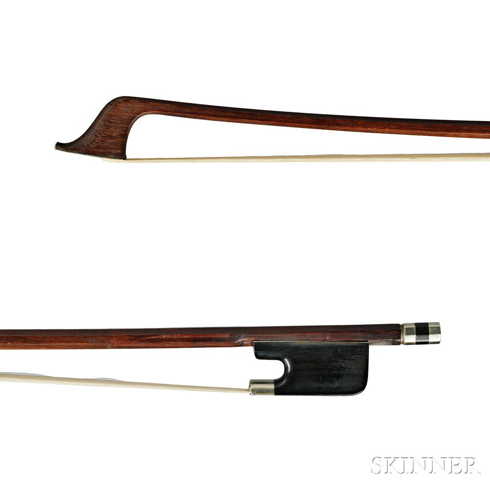 Appraisal: French Silver-mounted Cello Bow the octagonal stick with Vuillaume-style frog