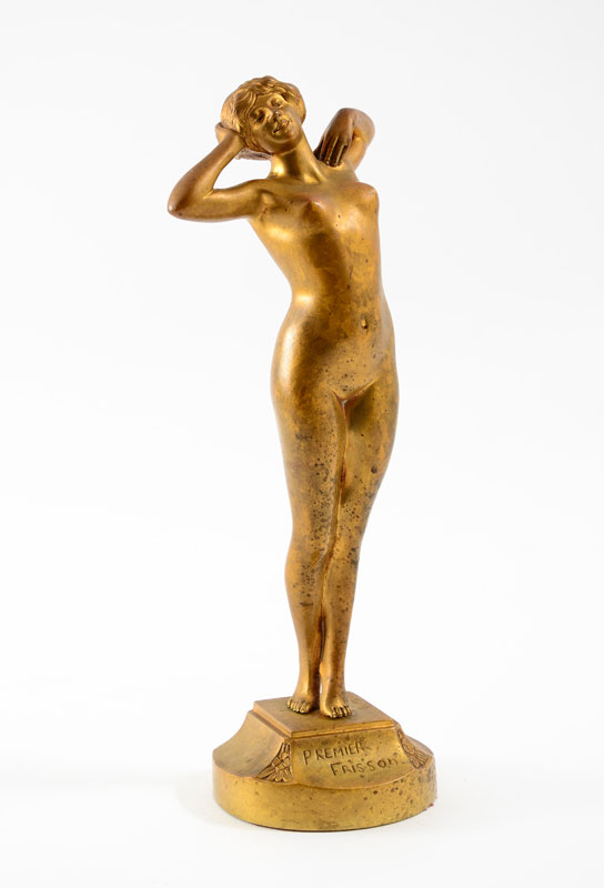 Appraisal: OURY NUDE BRONZE PREMIER FRISSON Standing full length female nude