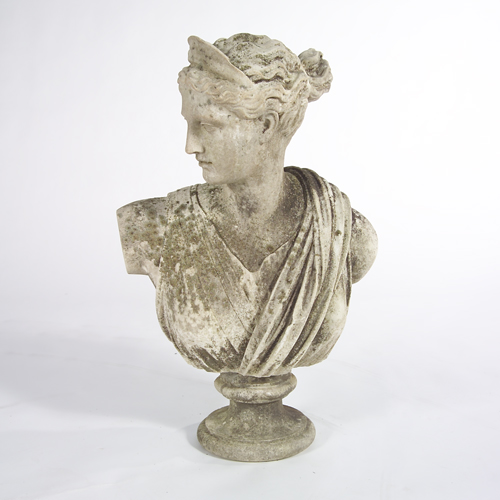 Appraisal: A classical carved marble female bust late th c raised