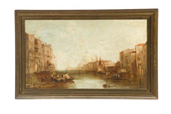 Appraisal: VENETIAN CANAL SCENE BY ALFRED POLLENTINE BRITISH - Oil on