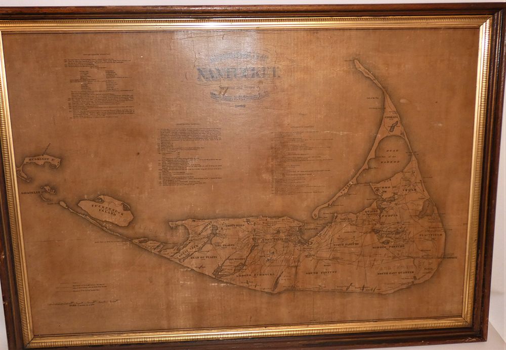 Appraisal: FC EWER NANTUCKET MAP Original framed large map of Nantucket