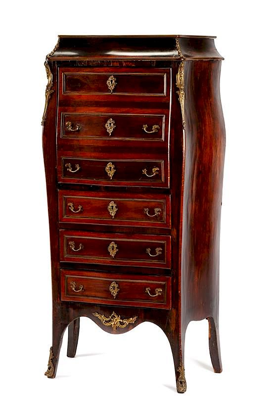 Appraisal: A French Gilt Bronze Mounted Rosewood Secretaire a Abattant Height