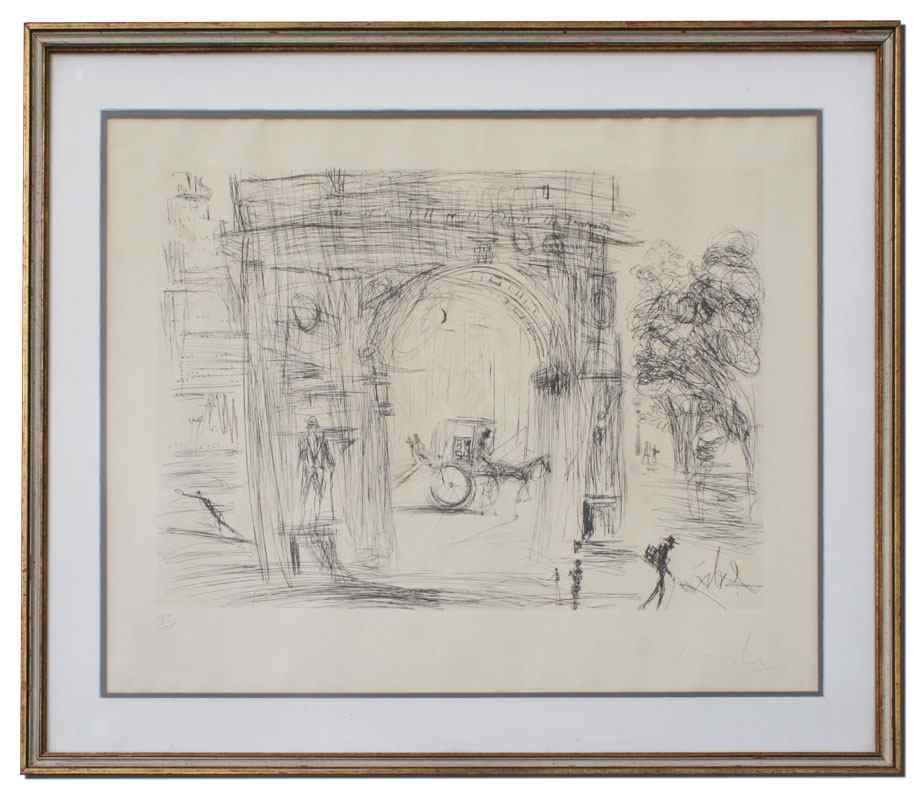 Appraisal: DALI Salvador Spanish - ''Washington Square'' Etching sight size ''