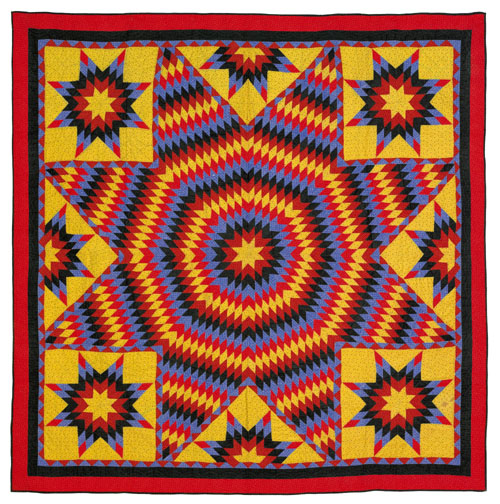 Appraisal: Pieced Star of Bethlehem quilt ca x