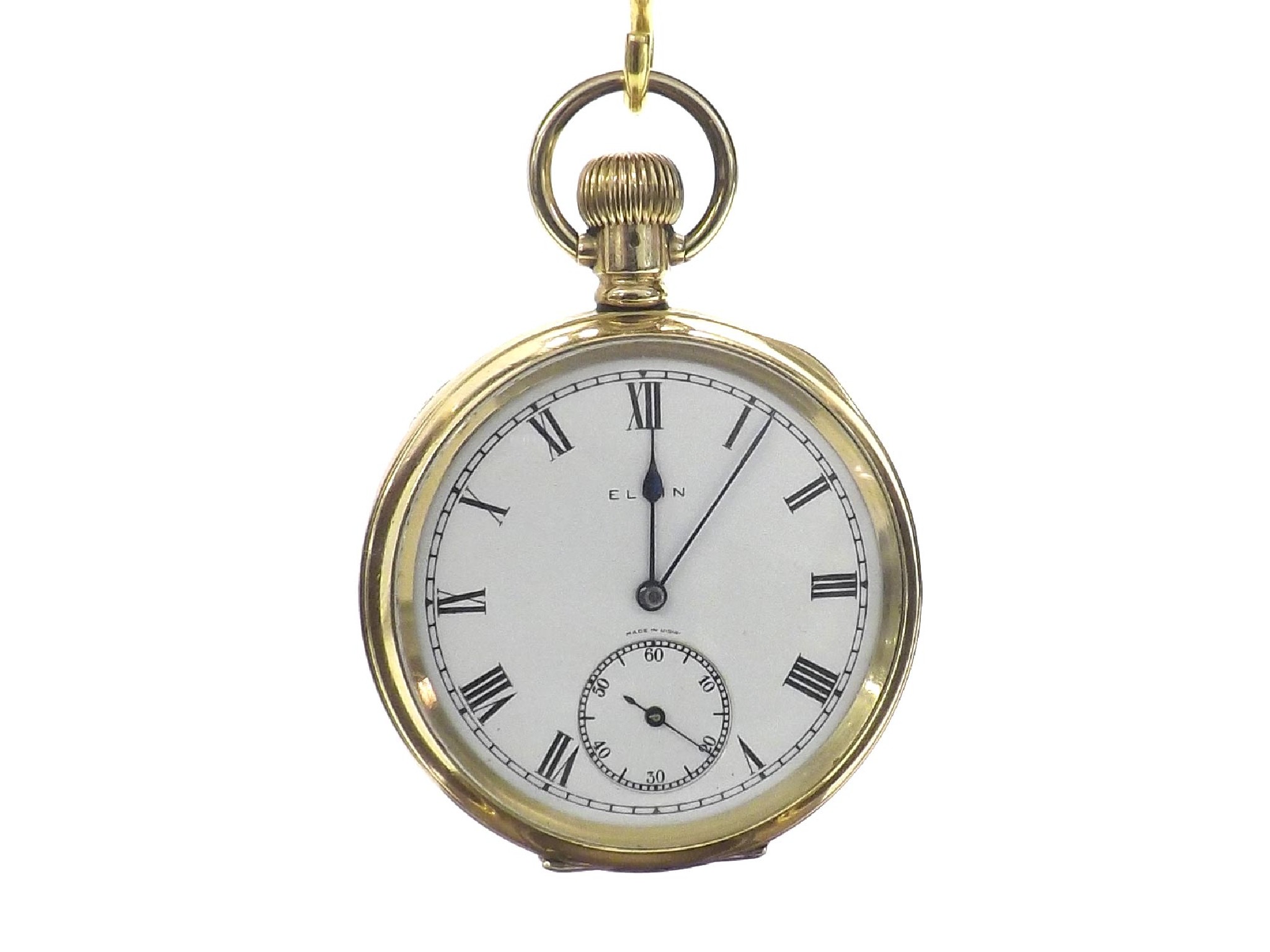 Appraisal: Elgin gold plated lever pocket watch circa signed jewel movement