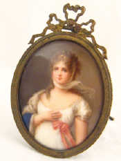 Appraisal: An oval Berlin porcelain hand painted plaque of a young