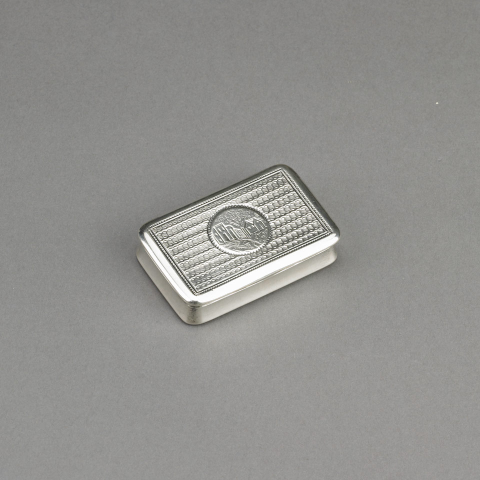 Appraisal: Continental Silver Snuff Box mid- th century makers marks JS