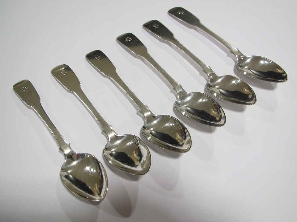 Appraisal: Six Alexander Cameron Dundee to teaspoons inscribed with initial B