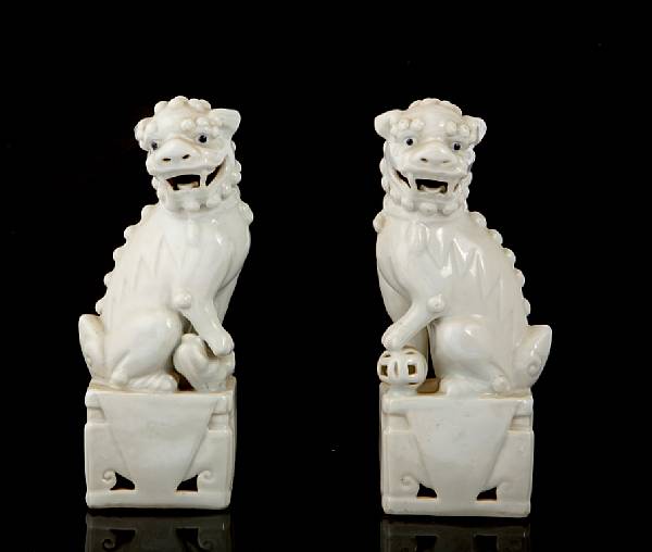 Appraisal: A pair of Chinese porcelain Fu dogs height in width