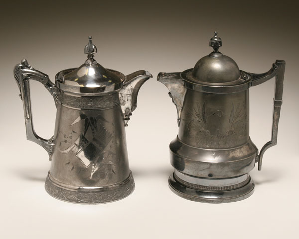 Appraisal: Two American Aesthetic silverplate pitchers Stimpson Co and Wilcox Co