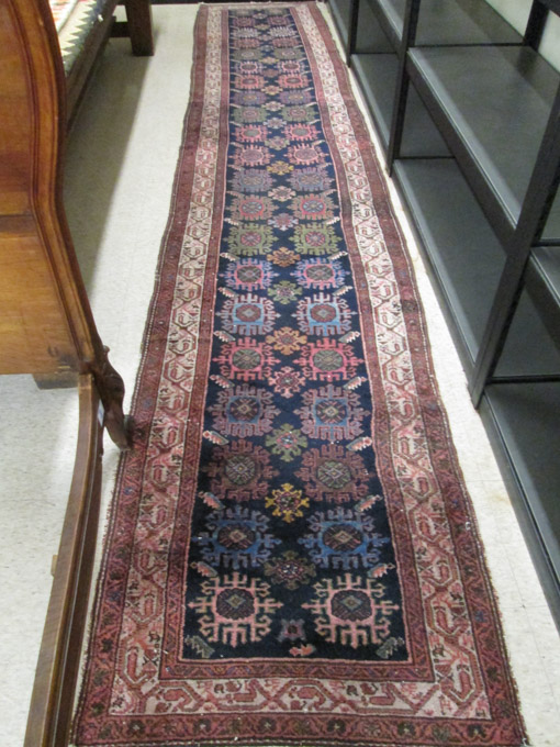 Appraisal: SEMI-ANTIQUE PERSIAN RUNNER Hamadan region northwest Iran repeating geometric pattern