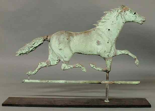 Appraisal: Copper molded running horse weathervane th c h x l