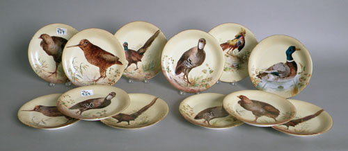 Appraisal: Set of twelve Limoges plates decorated with gamebirds dia