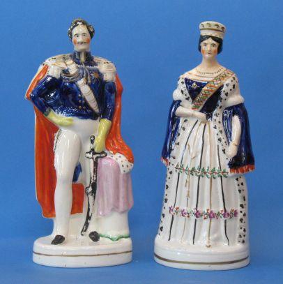 Appraisal: COMMEMORATIVE A STAFFORDSHIRE POTTERY FIGURE OF THE YOUNG QUEEN VICTORIA