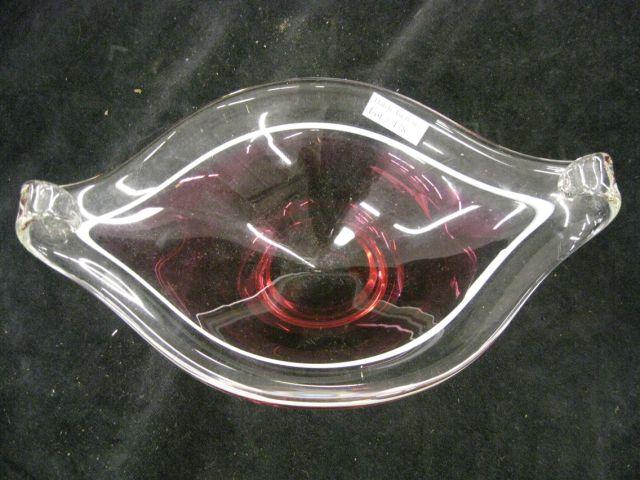 Appraisal: Art Glass Bowl alexandrite base to clear top x