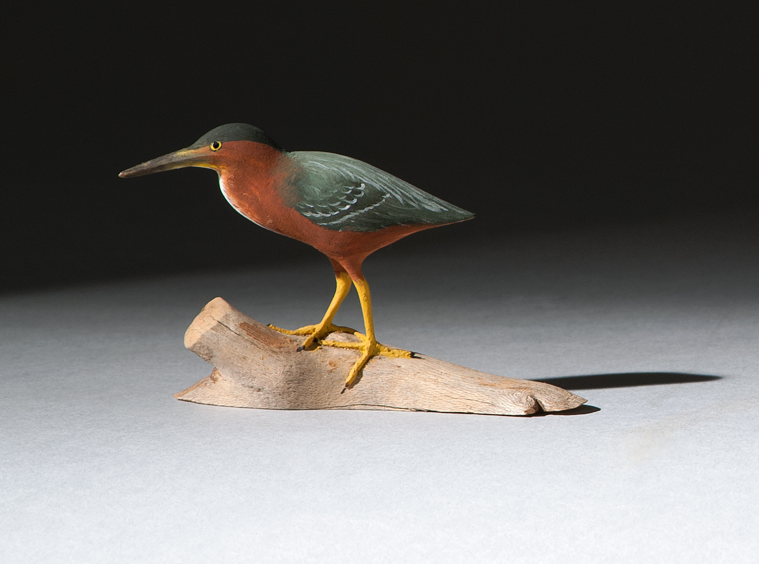 Appraisal: MINIATURE GREEN HERON By Harold Gibbs of Barrington Rhode Island