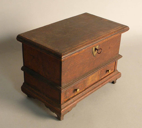 Appraisal: Miniature walnut blanket chest th c h w